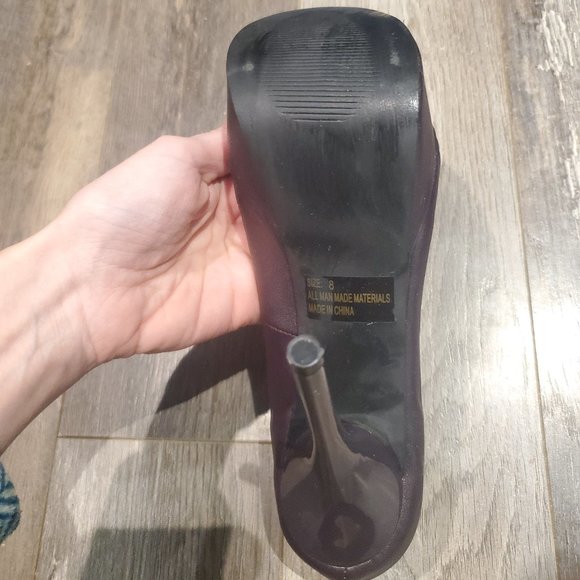 Eggplant Platform Heels - Picture 2 of 2